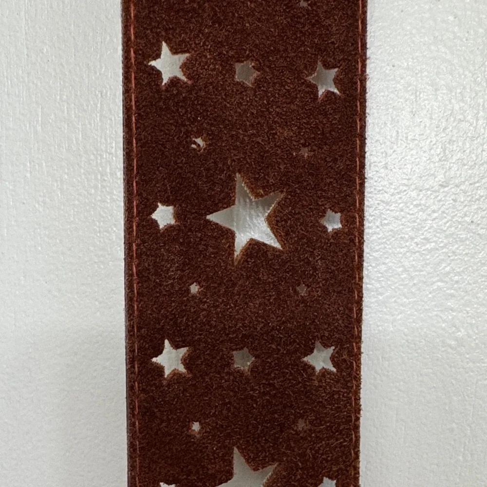 Abercrombie Kids Brown Star Pattern Leather Belt